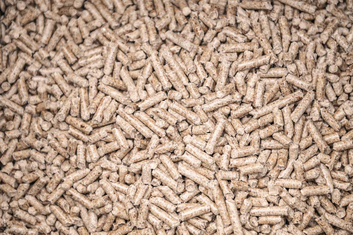 Nahaufnahme von Pellets.